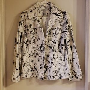 Cute chico's platinum denim jacket